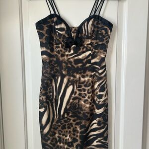 Animal Print Strappy Dress